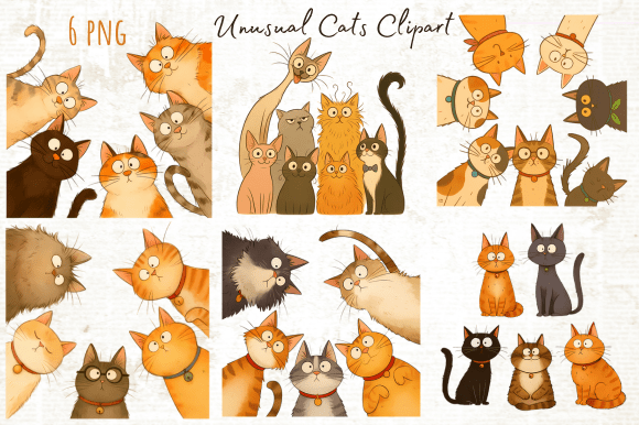 Download Funny Unusual Cats Clipart Png - Premium Bundle