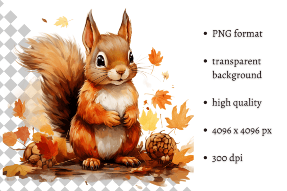 Download Cute Watercolor Autumn Squirrel Clipart - Cute watercolor Collection